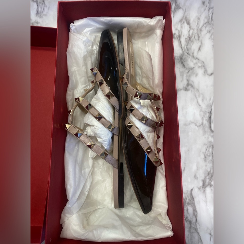 Valentino Rockstud Flats Mules size 8.5 - Picture 2 of 10